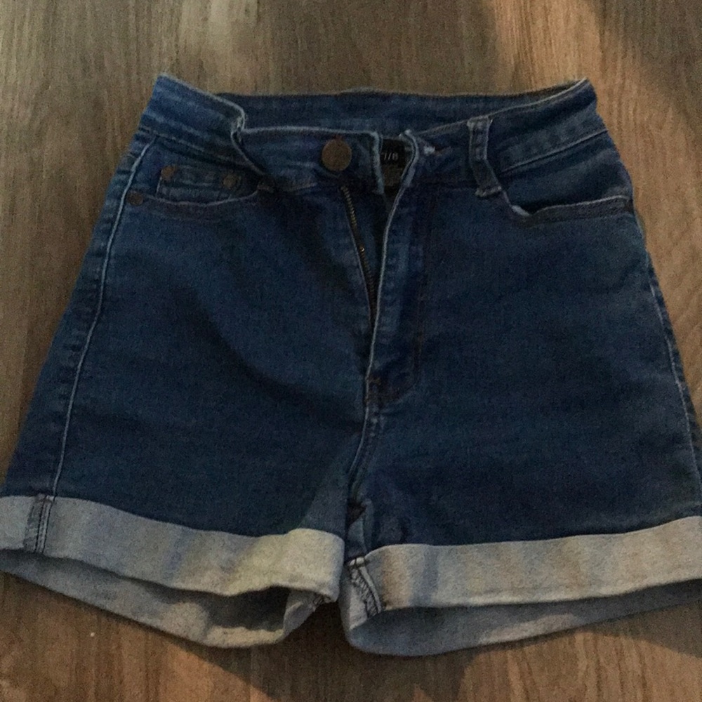 High waisted jean shorts